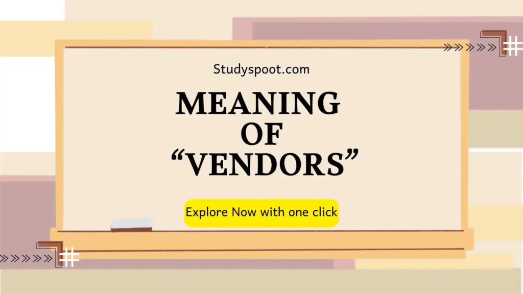 venders or vendors