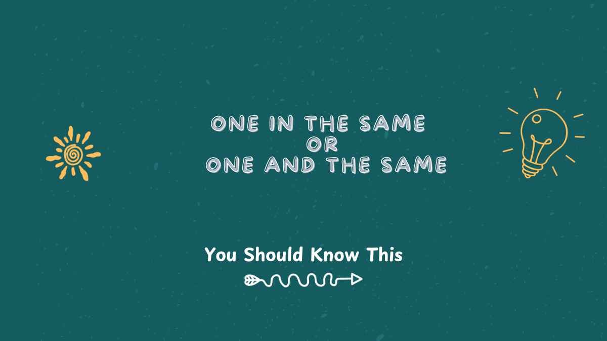 one in the same or one and the same